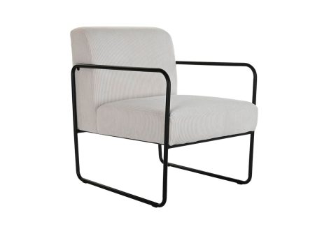 Armchair DKD Home Decor Black Polyester White Iron (64 x 74 x 79 cm) For Cheap