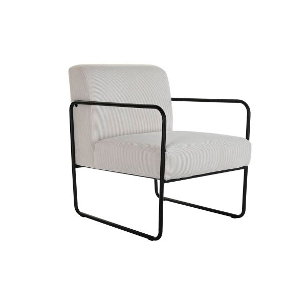 Armchair DKD Home Decor Black Polyester White Iron (64 x 74 x 79 cm) For Cheap