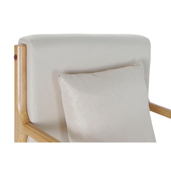 Armchair DKD Home Decor Beige Polyester MDF Wood (65 x 77 x 73 cm) Online now