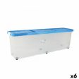 Storage Box with Lid Tontarelli Blue Transparent Plastic 120 x 30 x 39 cm Wheels (6 Units) Cheap