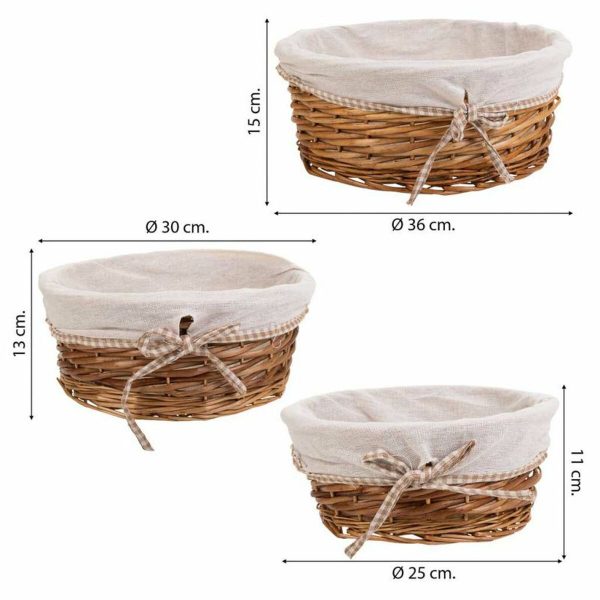 Set of Baskets Alexandra House Living Natural wicker Willow wood 3 Pieces Sale