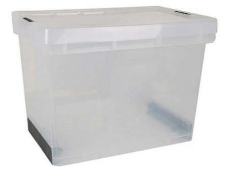 Storage Box with Lid Evolution Transparent 39 x 29 x 20,5 cm (6 Units) (39 x 29 x 20,5 cm) Online now