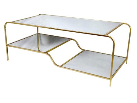 Centre Table DKD Home Decor Glamour Golden Metal Mirror 120 x 60 x 45 cm For Discount