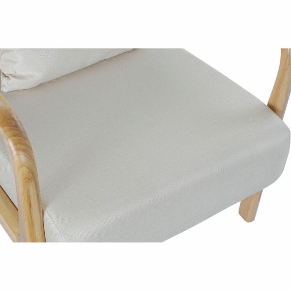 Armchair DKD Home Decor Beige Polyester MDF Wood (65 x 77 x 73 cm) Online now