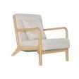 Armchair DKD Home Decor Beige Polyester MDF Wood (65 x 77 x 73 cm) Online now