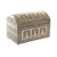 Jewelry box DKD Home Decor 25 x 15,5 x 18 cm Champagne Beige Wood Aluminium For Sale