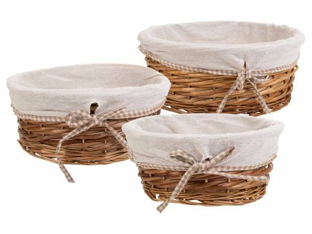 Set of Baskets Alexandra House Living Natural wicker Willow wood 3 Pieces Sale