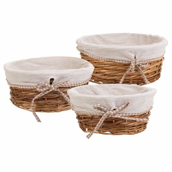 Set of Baskets Alexandra House Living Natural wicker Willow wood 3 Pieces Sale