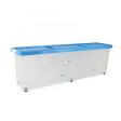 Storage Box with Lid Tontarelli Blue Transparent Plastic 120 x 30 x 39 cm Wheels (6 Units) Cheap