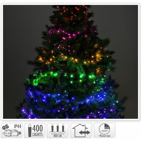 Wreath of LED Lights Lifetime 8 m Multicolour Sale