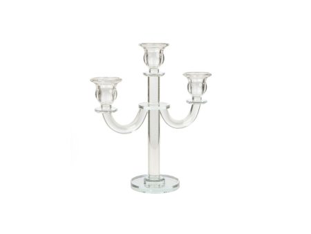 Candle Holder Romimex Transparent Glass 21 x 26 x 9 cm Hot on Sale