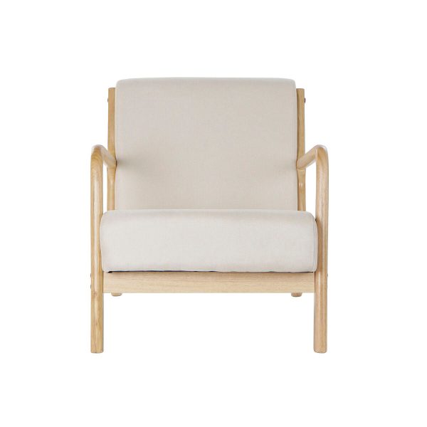 Armchair DKD Home Decor Beige Polyester MDF Wood (65 x 77 x 73 cm) Online now