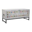 Chest DKD Home Decor Ceramic Grey White Mango wood (116 x 40 x 50 cm) Online Sale