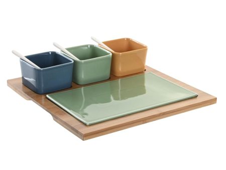 Appetizer Set DKD Home Decor Porcelain Multicolour Bamboo 8 Pieces (30 x 30 x 6 cm) Online Hot Sale