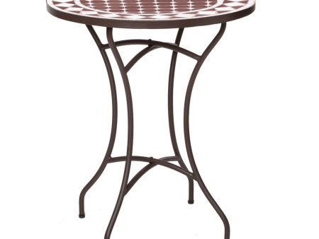 Side table Persea White Brown Ceramic 60 x 60 x 72 cm Discount