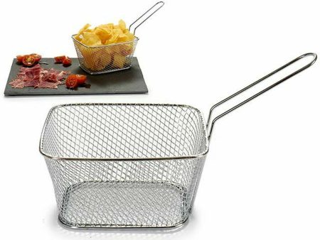 Basket for Presenting Aperitifs Silver Iron 24 x 13 x 11 cm (24 Units) Supply