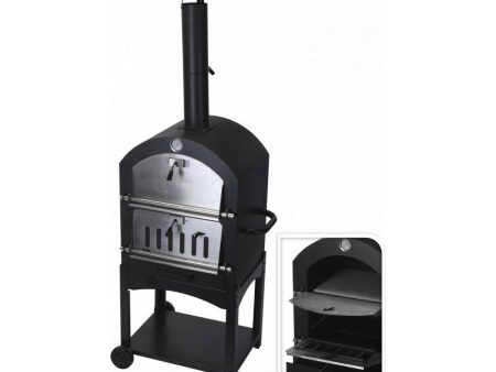 Coal Barbecue with Wheels Black (Ø10 x 46,5 cm) (44,5 x 65 x 158 cm) Cheap