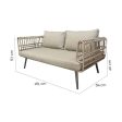 2-Seater Sofa Ariki Steel Rattan synthetic rattan 161 x 84 x 67 cm Cheap