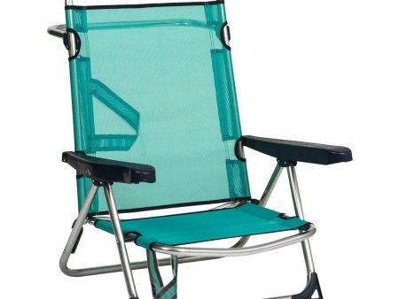 Beach Chair Alco Aluminium Multi-position Foldable Green 62 x 82 x 65 cm (62 x 82 x 65 cm) Online Sale