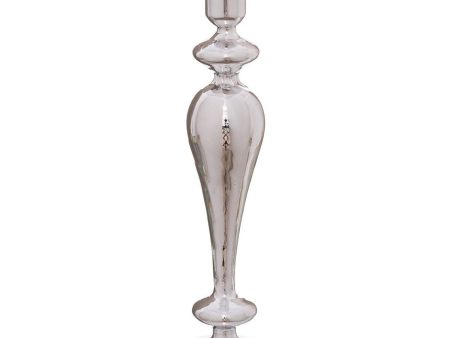 Candle Holder Silver Crystal Christmas 9 x 9 x 28 cm Discount