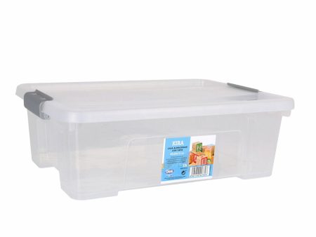 Storage Box with Lid Dem Kira Transparent Plastic 10 L 40 x 28 x 13 cm (8 Units) Online now