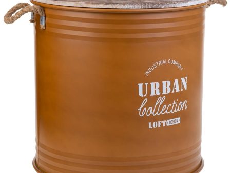 Laundry basket Alexandra House Living Urban Orange Hemp Metal Fir wood Online now