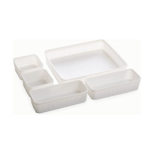 Basket set Dem Plastic 5 Pieces (34 x 28 x 6 cm) For Discount