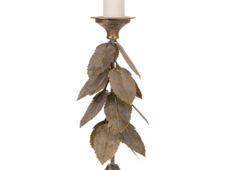 Candle Holder Alexandra House Living Golden Iron 19 x 43 x 19 cm Sheets on Sale