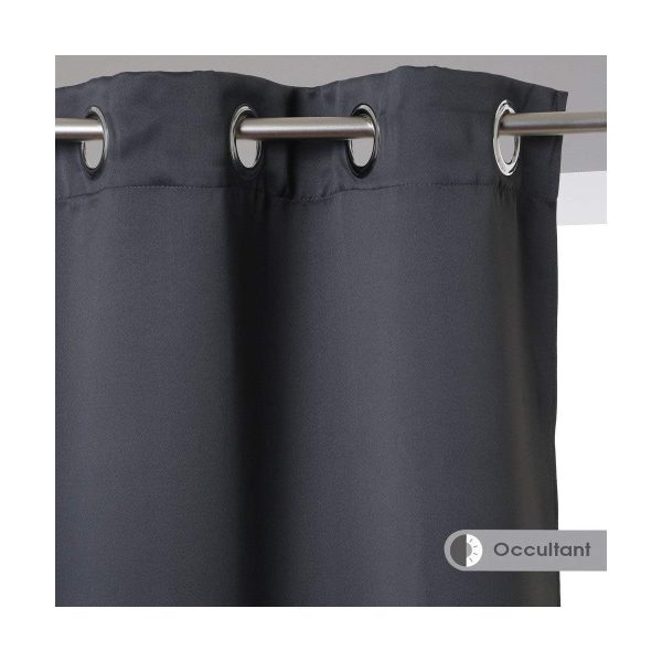 Curtains Atmosphera Opaque Grey Polyester 2 Units (135 x 240 cm) For Sale