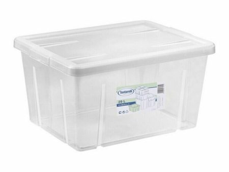 Storage Box with Lid Tontarelli Linea box 29 L 47 x 36 x 24,5 cm (6 Units) Fashion