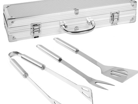 BBQ Utensils Kit with Case Stainless steel 37 x 10 x 8 cm For Cheap