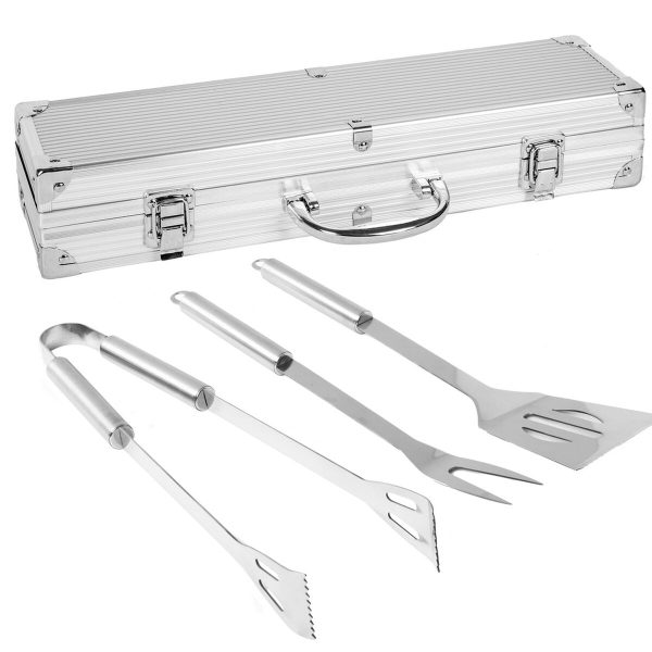 BBQ Utensils Kit with Case Stainless steel 37 x 10 x 8 cm For Cheap