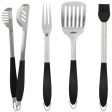 Barbecue Utensils Set Aktive 4 Pieces Barbecue Stainless steel 10 x 42 x 4 cm (4 Units) Supply