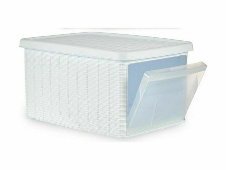 Storage Box with Lid Stefanplast Elegance Side White Plastic 29 x 21 x 39 cm (5 Units) For Discount