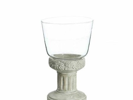 Candleholder 17,5 x 17,5 x 29,5 cm Crystal Grey Cement Online Hot Sale