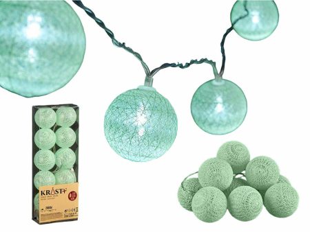 Wreath of LED Balls Mint Ø 6 cm 2 m (18 Units) Online now