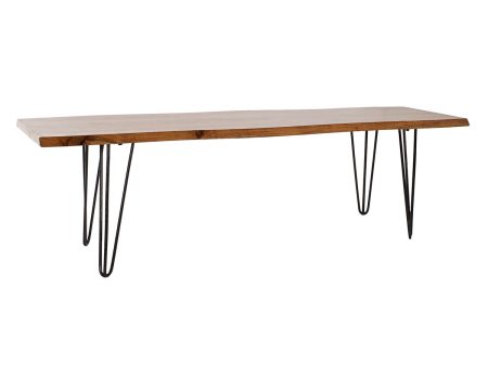 Bench DKD Home Decor 160 x 46 x 46 cm Natural Black Light brown Alpino For Sale