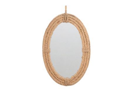 Wall mirror Romimex Natural 4 x 82 x 43 cm Oval Fashion