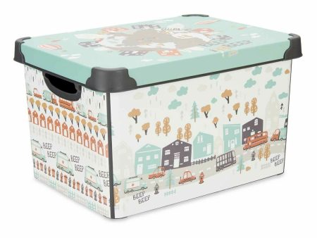 Storage Box with Lid Children s Road Plastic 17 L 27,5 x 22 x 36,5 cm (12 Units) For Cheap