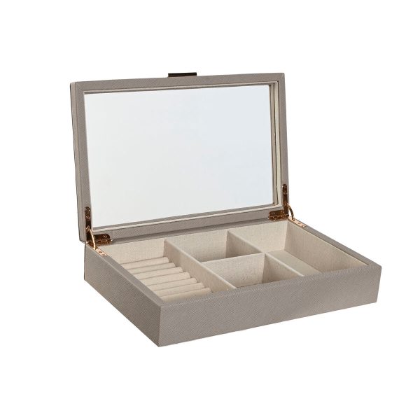 Jewelry box Home ESPRIT Beige Crystal 29,5 x 19,5 x 6 cm Online