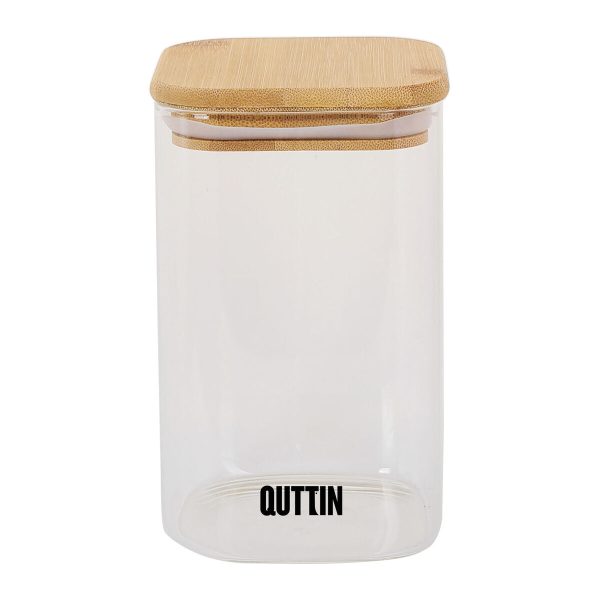 Food Preservation Container Quttin Bamboo Borosilicate Glass 720 ml (12 Units) Hot on Sale