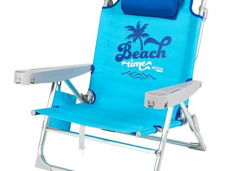 Beach Chair Aktive Foldable Blue 53 x 80 x 58 cm (2 Units) Discount