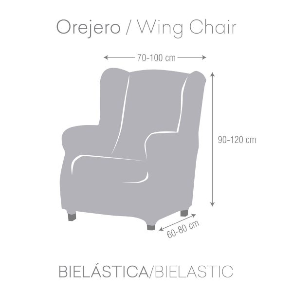 Wingback chair cover Eysa ROC Light grey 80 x 120 x 100 cm Online now