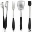 Barbecue Utensils Set Aktive 4 Pieces Barbecue Stainless steel 10 x 42 x 4 cm (4 Units) Supply