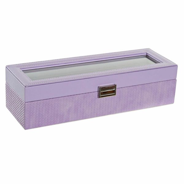 Jewelry box DKD Home Decor 8424001859894 33 x 11 x 9 cm Crystal Lilac Polyurethane For Cheap