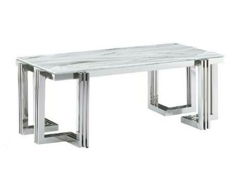 Centre Table DKD Home Decor White Silver Crystal Steel 120 x 60 x 45 cm Online