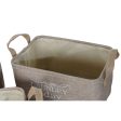 Basket set DKD Home Decor Beige Grey Light brown 40 x 30 x 24 cm Polyester Wood 3 Pieces (3 Units) For Discount