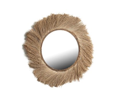 Wall mirror Romimex Natural Vegetable fibre 90 x 4 x 90 cm Circular For Cheap