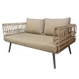 2-Seater Sofa Ariki Steel Rattan synthetic rattan 161 x 84 x 67 cm Cheap