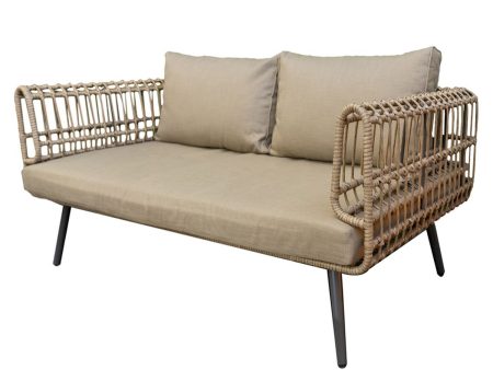 2-Seater Sofa Ariki Steel Rattan synthetic rattan 161 x 84 x 67 cm Cheap